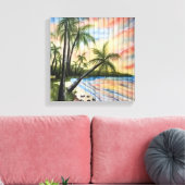 TROPISCHE PALMBOMEN NAAR BLINDEN CANVAS AFDRUK (Insitu (Woonkamer))