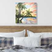 TROPISCHE PALMBOMEN NAAR BLINDEN CANVAS AFDRUK (Insitu (Slaapkamer))