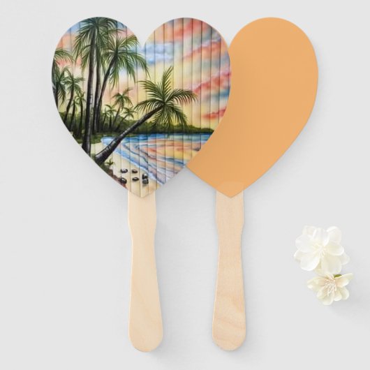 TROPISCHE PALMBOMEN NAAR BLINDEN HANDWAAIER (Voorkant en achterkant)