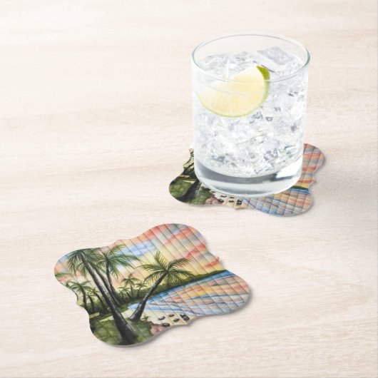 TROPISCHE PALMBOMEN NAAR BLINDEN KARTONNEN ONDERZETTERS (Insitu)