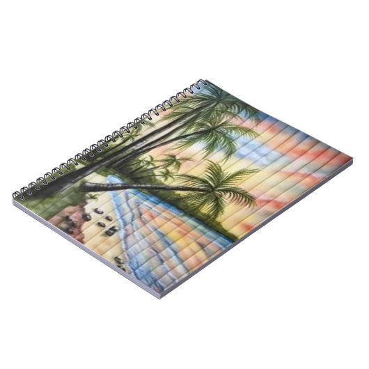 TROPISCHE PALMBOMEN NAAR BLINDEN NOTITIEBOEK (Linkerzijde)