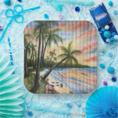 TROPISCHE PALMBOMEN NAAR BLINDEN PAPIEREN BORDJE (Feest)