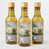 TROPISCHE PALMBOMEN NAAR BLINDEN WIJN ETIKET (Flessen)