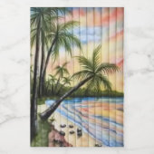 TROPISCHE PALMBOMEN NAAR BLINDEN WIJN ETIKET (Enkel label)