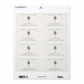 Tropische palmbomen Navy Kraft Weddenschap Bedankt Etiket (Full Sheet)