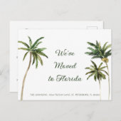 Tropische palmbomen Nieuw adres Aankondigingskaart (Voorkant / Achterkant)
