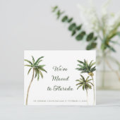 Tropische palmbomen Nieuw adres Aankondigingskaart (Staand voorkant)