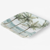 Tropische palmbomen Ocean Beach bruiloft Papieren Bordje (Gebogen)