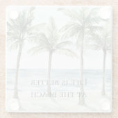 Tropische palmbomen Ocean Beach Glazen Onderzetter (Achterkant)