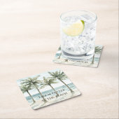 Tropische palmbomen Ocean Beach Kartonnen Onderzetters (Insitu)