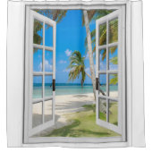 Tropische palmbomen Ocean Beach Shower Curtain Douchegordijn (Voorkant)