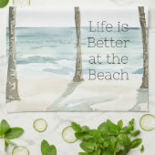 Tropische palmbomen Ocean Beach Theedoek (Gevouwen)