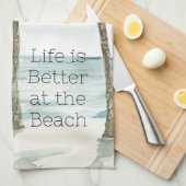 Tropische palmbomen Ocean Beach Theedoek (Quarter Fold)