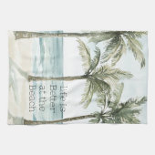 Tropische palmbomen Ocean Beach Theedoek (Horizontaal)