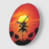 Tropische palmbomen Ocean Horizon Sunset Grote Klok (Hoek)