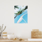 Tropische palmbomen onder blauwe hemelfotografie poster (Keuken)