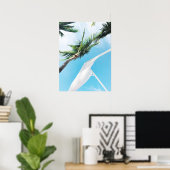 Tropische palmbomen onder blauwe hemelfotografie poster (Thuiskantoor)