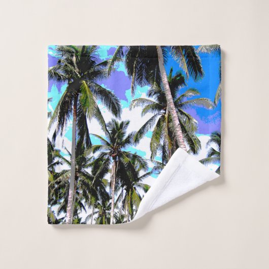 Tropische palmbomen ontwerpen. bad handdoek (Wasdoekje)