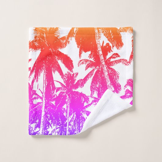 Tropische palmbomen ontwerpen. Kleurrijk Afstudere Bad Handdoek (Wasdoekje)
