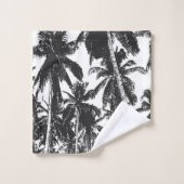 Tropische palmbomen ontwerpen. Zwart-Wit. Bad Handdoek (Wasdoekje)