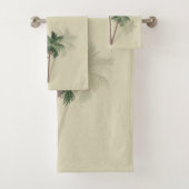 Tropische palmbomen op Bleek groen Bad Handdoek (Insitu)