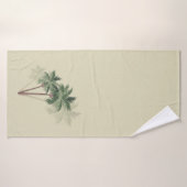 Tropische  palmbomen op Bleek groen Badhanddoek (Badhanddoek)