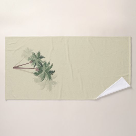 Tropische  palmbomen op Bleek groen Badhanddoek (Badhanddoek)