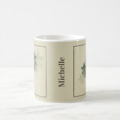 Tropische  palmbomen op Bleek groen Koffiemok (Center)