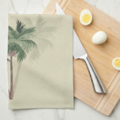 Tropische  palmbomen op Bleek groen Theedoek (Quarter Fold)