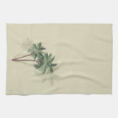 Tropische  palmbomen op Bleek groen Theedoek (Horizontaal)