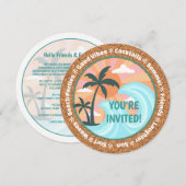 Tropische palmbomen op het eiland Hawaiian op de z Kaart (Voorkant / Achterkant)