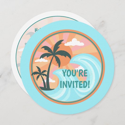 Tropische palmbomen op het Hawaïaanse eiland Kaart (Voorkant / Achterkant)