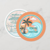 Tropische palmbomen op het Hawaïaanse eiland Kaart (Voorkant / Achterkant)