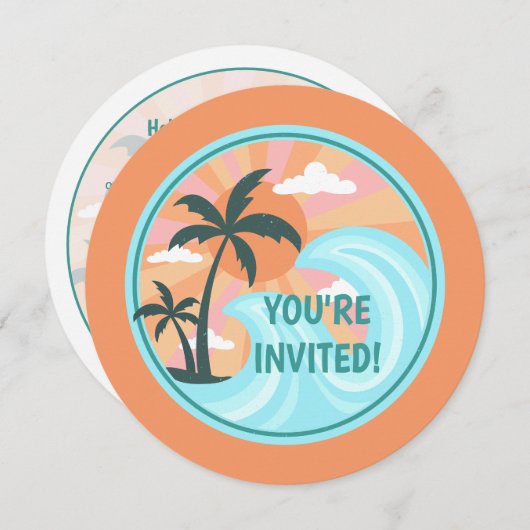 Tropische palmbomen op het Hawaïaanse eiland Kaart (Voorkant / Achterkant)