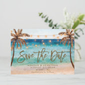 tropische palmbomen op het strand , behalve de dat bedankkaart (Staand voorkant)