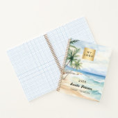 Tropische palmbomen op het strand golven zakelijk  notitieboek (Binnen)