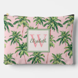 Tropische palmbomen op roze monogram etui