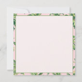 Tropische palmbomen op roze monogram notitiekaartje (Achterkant)