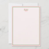 Tropische palmbomen op roze monogram notitiekaartje (Voorkant)