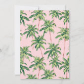 Tropische palmbomen op roze monogram notitiekaartje (Achterkant)