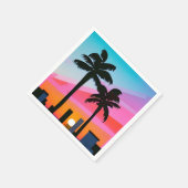 Tropische palmbomen op zonsondergang - Kunst van 8 Servet (Hoek)