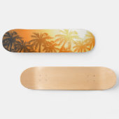 Tropische palmbomen op zonsondergang persoonlijk skateboard (Horizontaal)