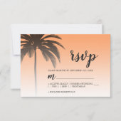 Tropische palmbomen Orange Beach-huwelijk RSVP Kaartje (Voorkant)