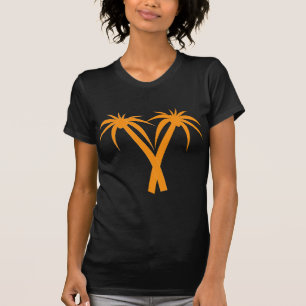 Tropische palmbomen oranje zomer t-shirt