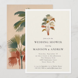 Tropische Palmbomen Pastel Boho Trouwdouche Kaart