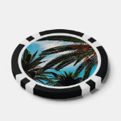 Tropische palmbomen poker chips (Enkel)