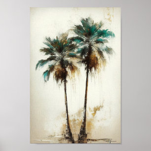 Tropische palmbomen, Poster voor strandwand