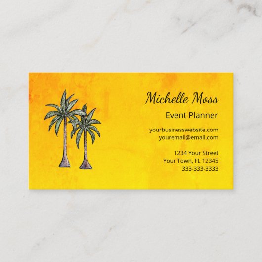 Tropische palmbomen Professionele evenementenplann Visitekaartje (Voorkant)