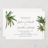 Tropische palmbomen QR Code Destination Wedding Kaart (Voorkant / Achterkant)