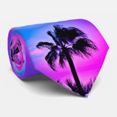 Tropische palmbomen reflecteren op het Zonnevaste Stropdas (Opgerold)